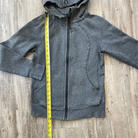 Lululemon Heathered speckled Black Scuba Sull-zip Hoodie Size 6 Gym Active Wear - Picture 6 of 9